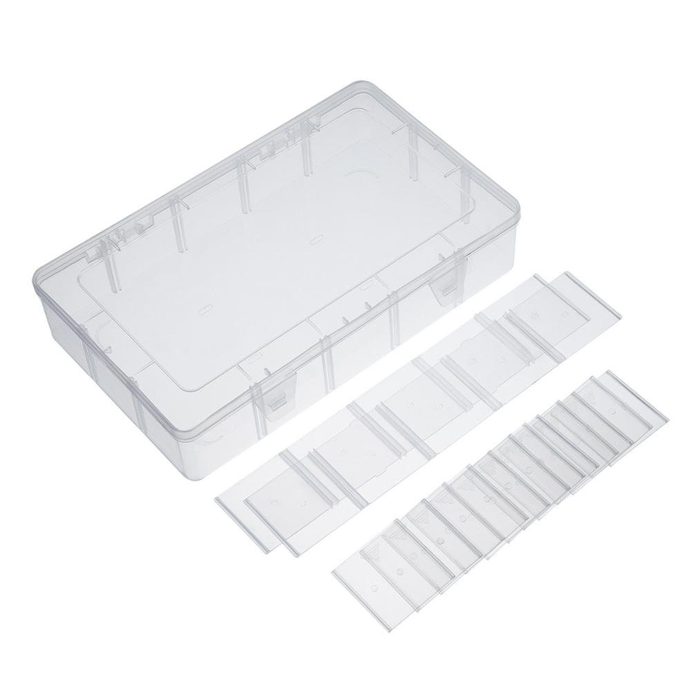 Plastic storage box, Jewelry Box Storage Organizer Container with Adjustable Dividers 15 Grids, shoes storage plastic box