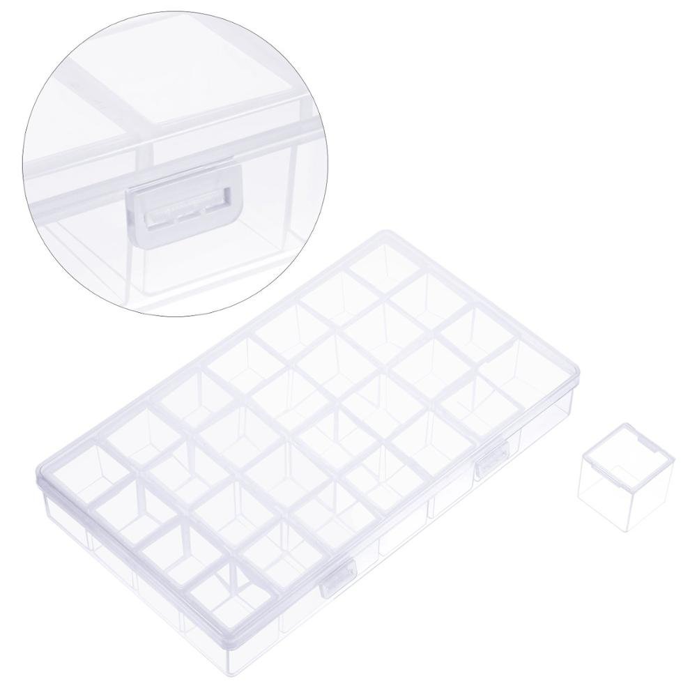 Plastic storage box, Jewelry Box Storage Organizer Container with Adjustable Dividers 15 Grids, shoes storage plastic box