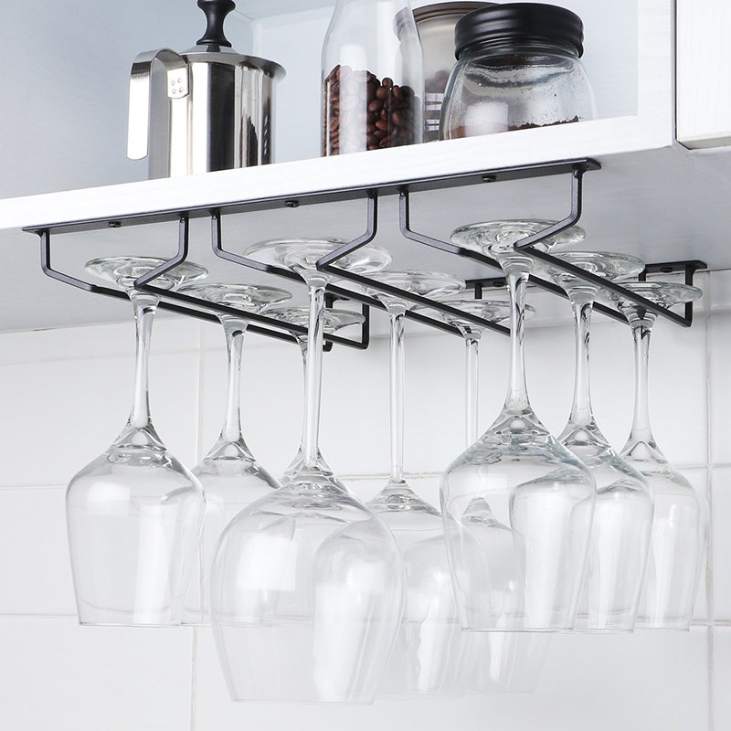 Under Cabinet Wine Rack Glasses Storage Stemware Red Wine Glass Rack Holder for Bar Kitchen Wine Storage Rack Home Decoration