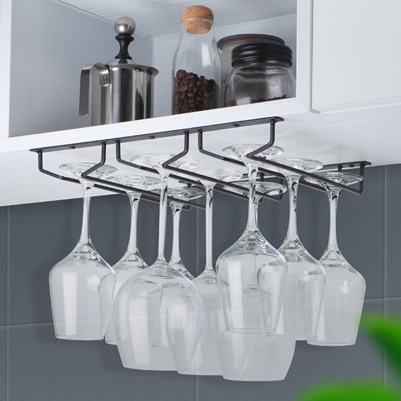 Under Cabinet Wine Rack Glasses Storage Stemware Red Wine Glass Rack Holder for Bar Kitchen Wine Storage Rack Home Decoration