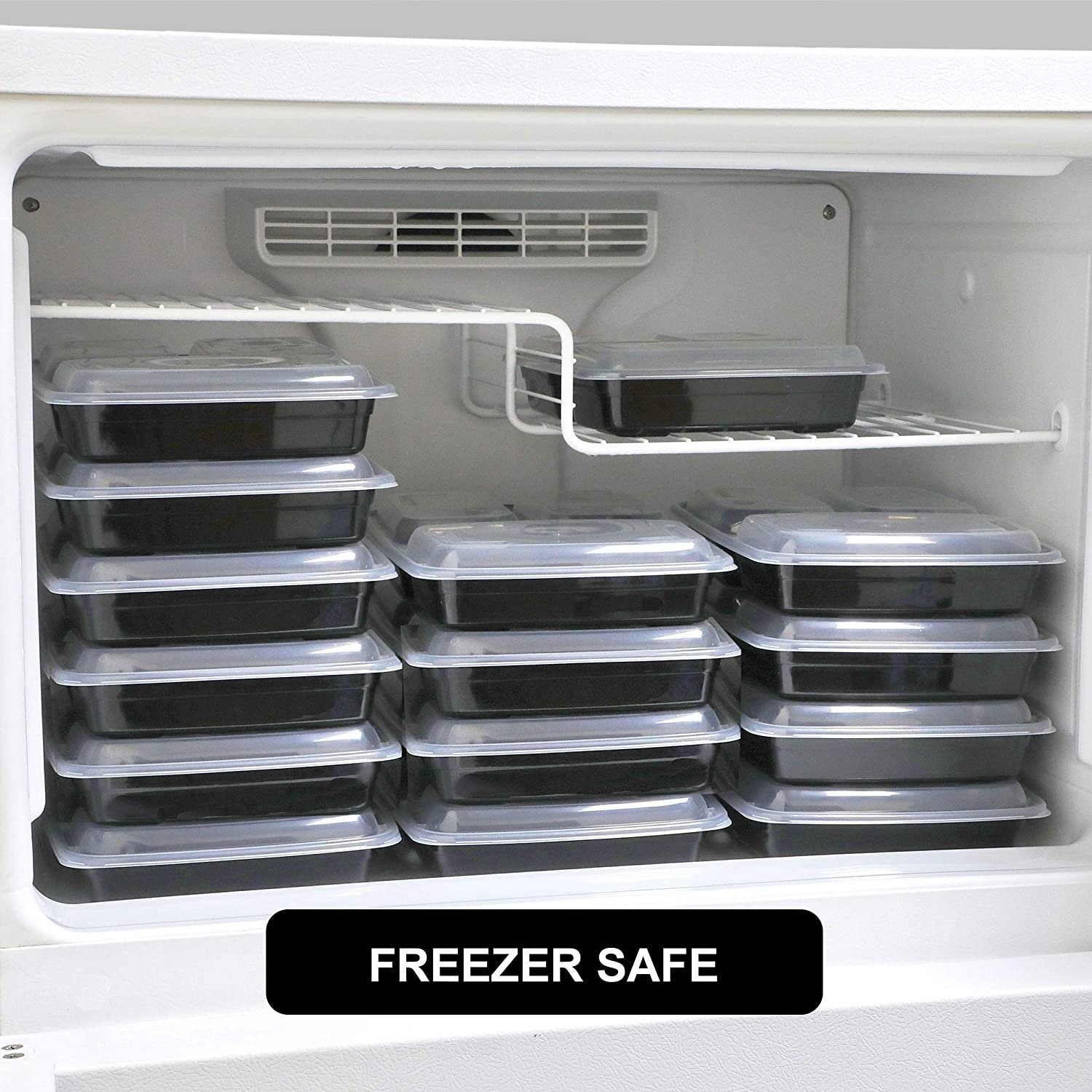 Reusable BPA Free Meal Prep Containers 16 oz 1 Compartment Food Storage Containers with Lids
