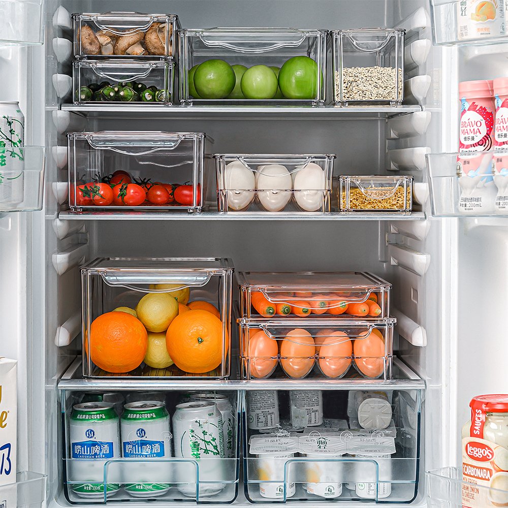 Wholesale Multi-Size Plastic Refrigerator Vegetable Food Storage Container Box Multifunctional Clear Food Storage Box