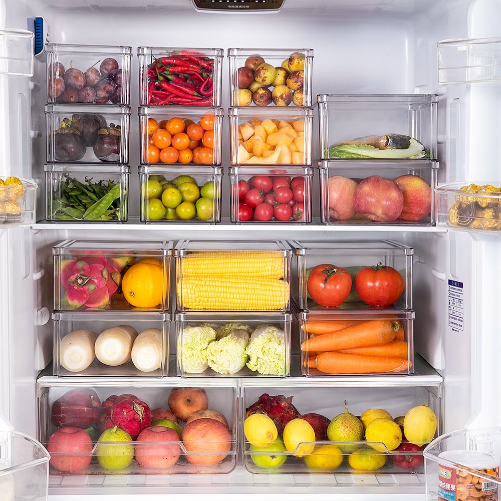 Wholesale Multi-Size Plastic Refrigerator Vegetable Food Storage Container Box Multifunctional Clear Food Storage Box