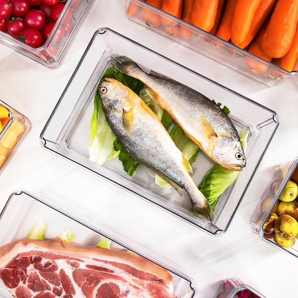 Wholesale Multi-Size Plastic Refrigerator Vegetable Food Storage Container Box Multifunctional Clear Food Storage Box