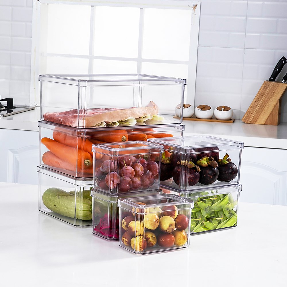 Wholesale Multi-Size Plastic Refrigerator Vegetable Food Storage Container Box Multifunctional Clear Food Storage Box