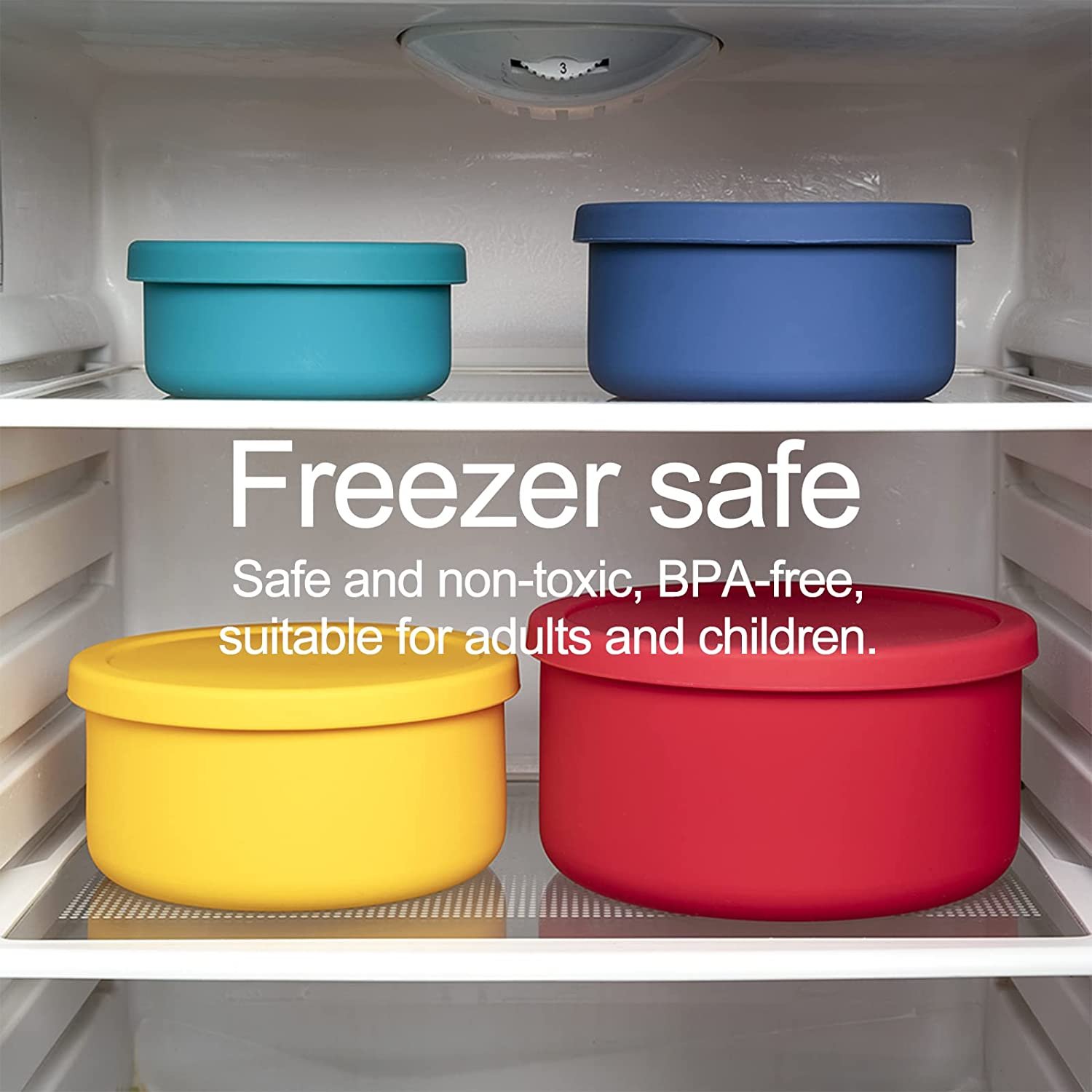 Bpa Free Silicone Leakproof Food Storage Containers Reusable Airtight Pizza Dough Container Reusable Round Bento Lunch Box Set