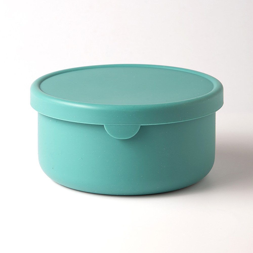 Bpa Free Silicone Leakproof Food Storage Containers Reusable Airtight Pizza Dough Container Reusable Round Bento Lunch Box Set