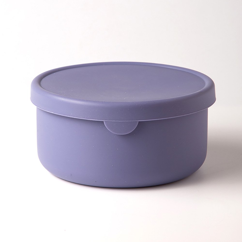 Bpa Free Silicone Leakproof Food Storage Containers Reusable Airtight Pizza Dough Container Reusable Round Bento Lunch Box Set