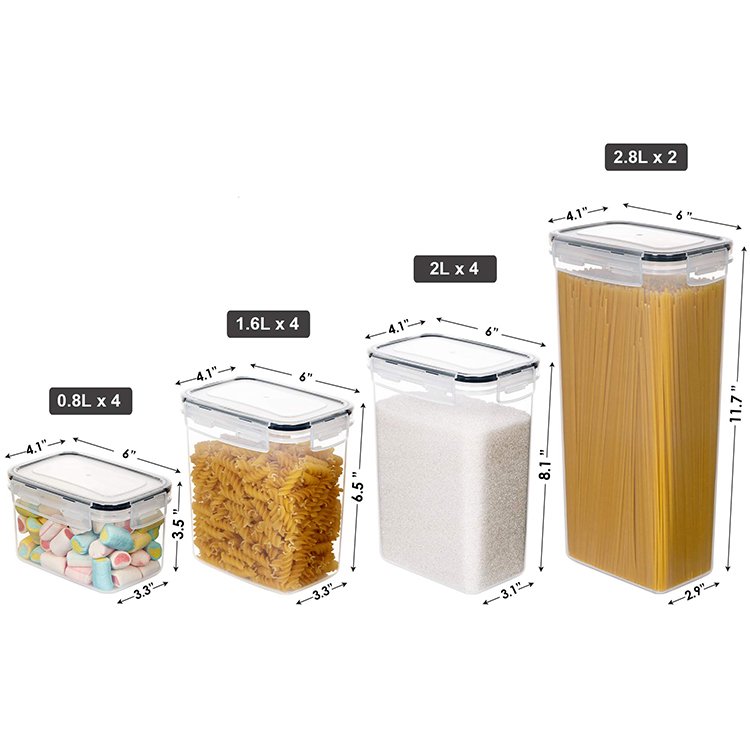 14 pcs PP Dry Food Storage Containers Sets Plastic Cereal Container Box For kitchen Organizer