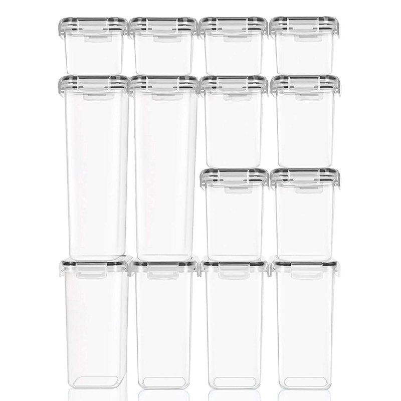 14 pcs PP Dry Food Storage Containers Sets Plastic Cereal Container Box For kitchen Organizer
