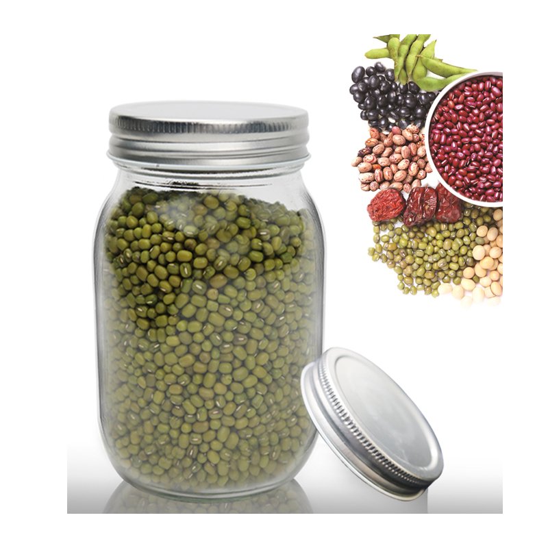 JM Mason Jars with Lid Wholesale Price Food Grade Available Different Sizes LFGB Food Clear Glass Kitchen Carton Minimalist