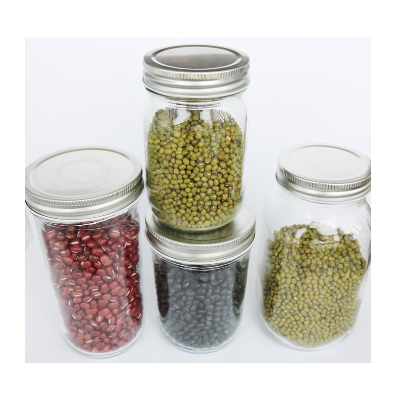 JM Mason Jars with Lid Wholesale Price Food Grade Available Different Sizes LFGB Food Clear Glass Kitchen Carton Minimalist