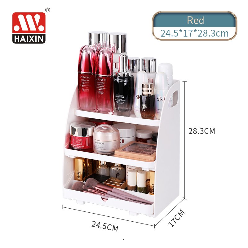 Haixing new design cosmetic storage box large capacity makeup organizer make up organizer for table-board storage