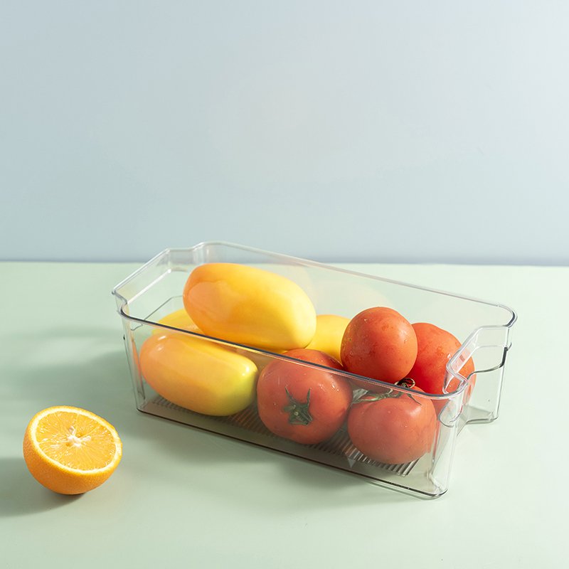 Plastic PET Kitchen Stackable Container Storage Boxes Refrigerator Fridge Organizer