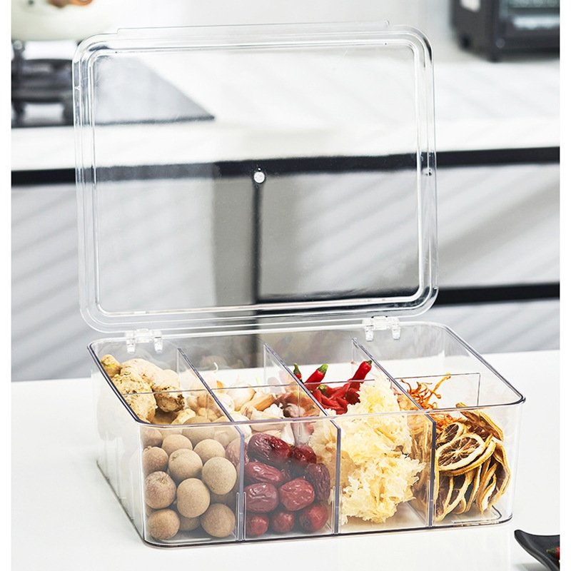 Clear Compartment Plastic Storage Box with Lid Multifunction Heavy Duty Transparent Storage Box