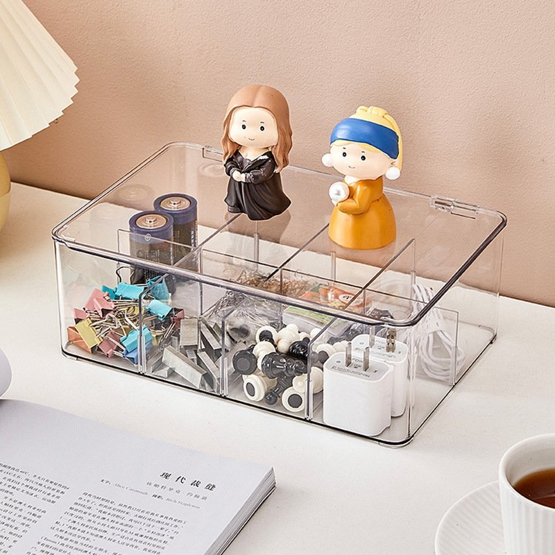 Clear Compartment Plastic Storage Box with Lid Multifunction Heavy Duty Transparent Storage Box