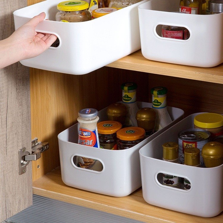 Desktop clutter storage box Thickened kitchen storage box Household plastic storage box