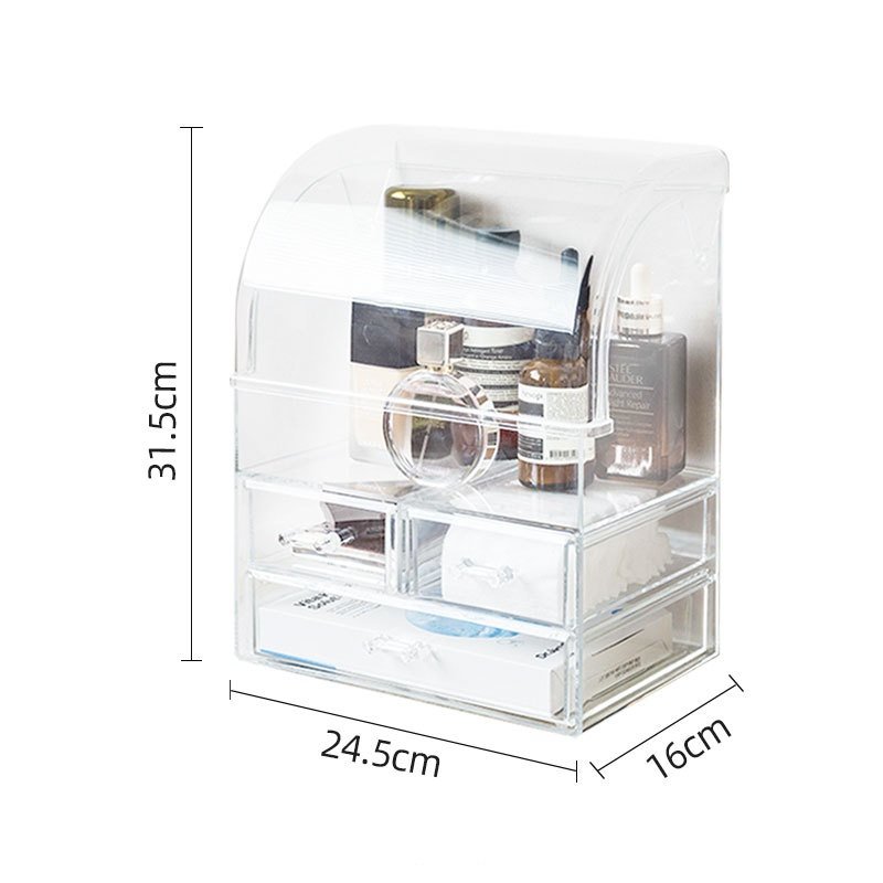 Transparent Clear Care Large Layered Plastic Cosmetic Organizer Cosmetics Storage Box Acrylic Makeup Organizer
