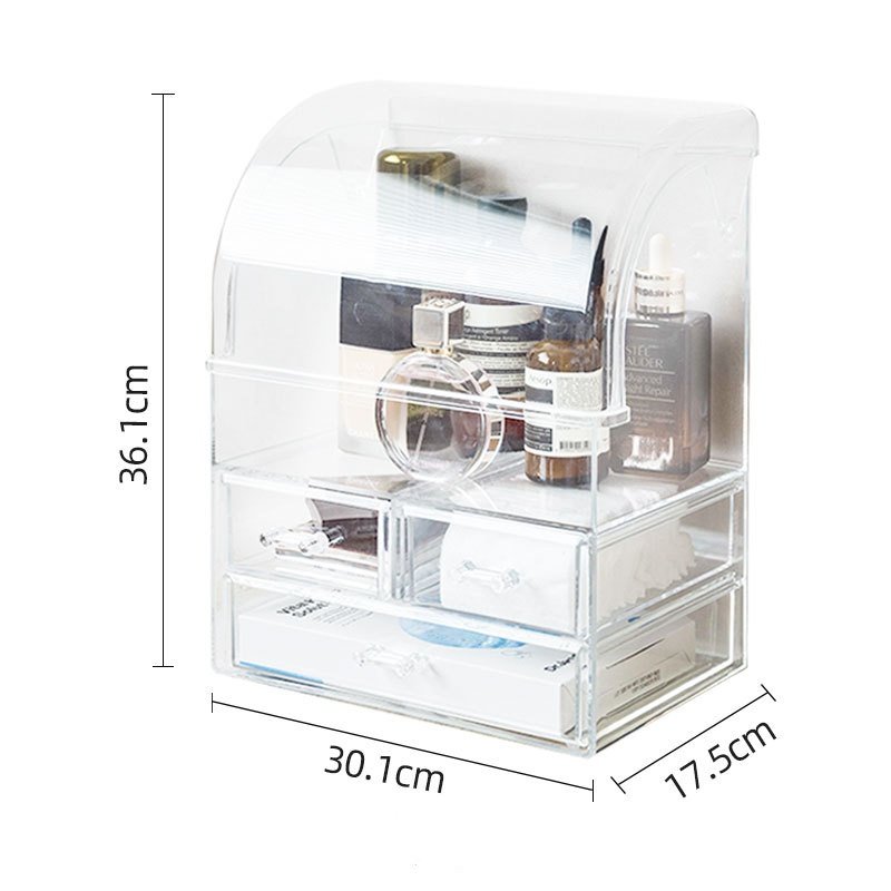 Transparent Clear Care Large Layered Plastic Cosmetic Organizer Cosmetics Storage Box Acrylic Makeup Organizer