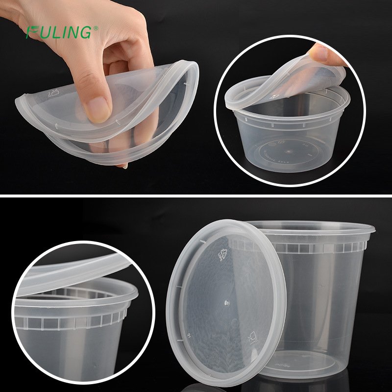 8Oz 16Oz 32Oz Plastic BPA-Free Restaurant Deli Food Storage Container Deli Cup With Airtight Lids