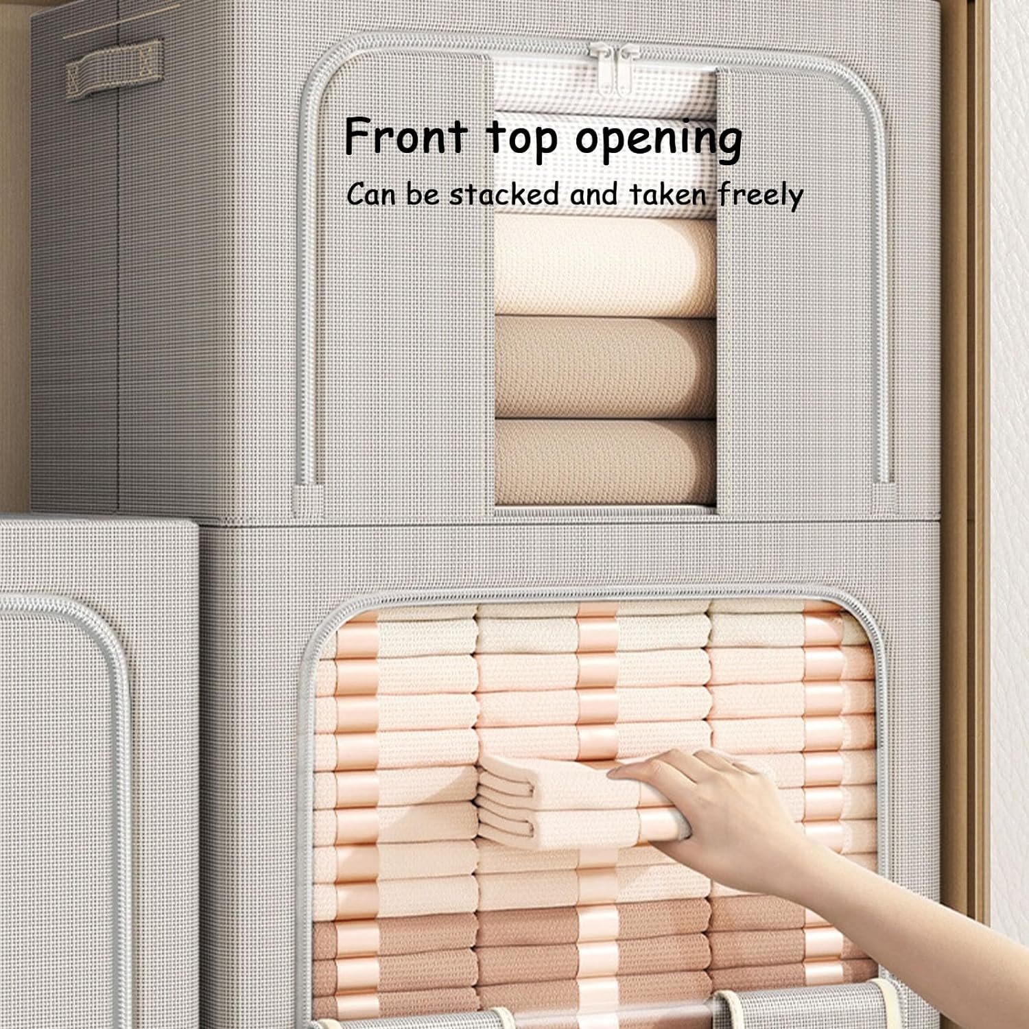 Heavy Duty Extra Large Waterproof 66L 100L Thickened Double Zipper Clothes Bags Foldable Blanket Storage Box Closet Organizers