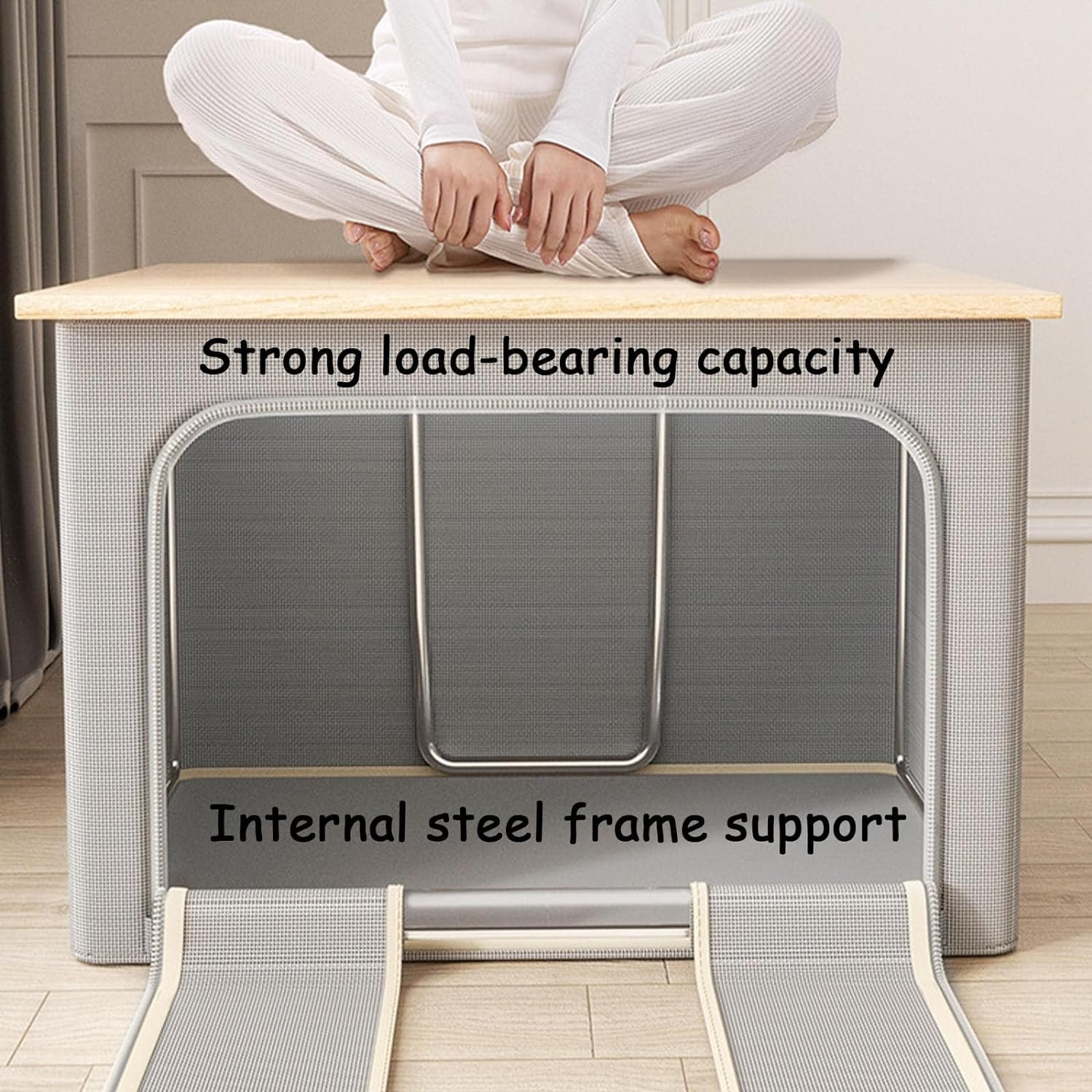 Heavy Duty Extra Large Waterproof 66L 100L Thickened Double Zipper Clothes Bags Foldable Blanket Storage Box Closet Organizers