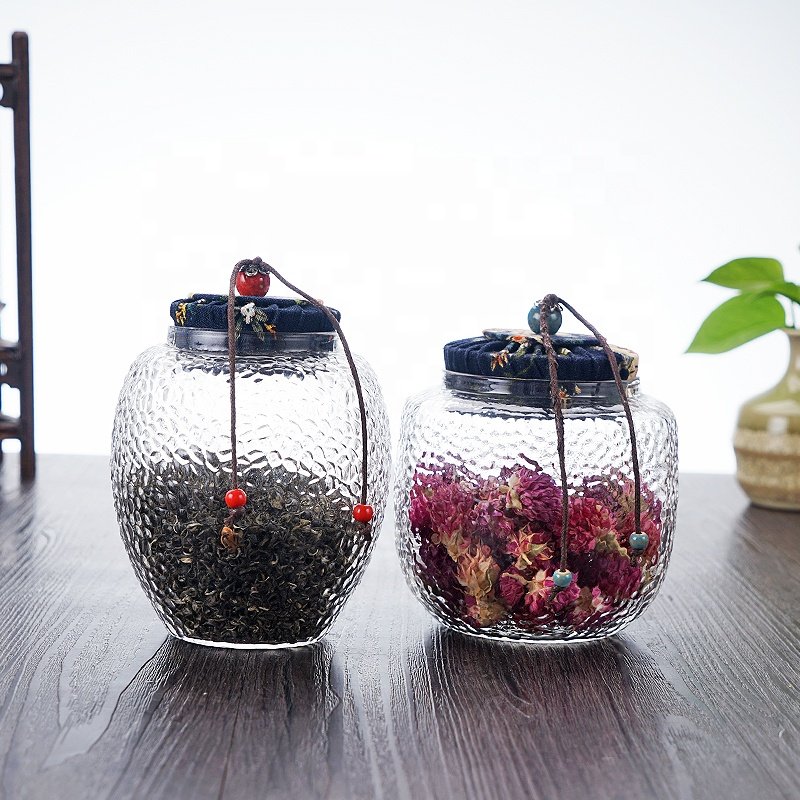 Airtight Gunny Cloth Colorful Cork Lid Glass Jar for Food Storages