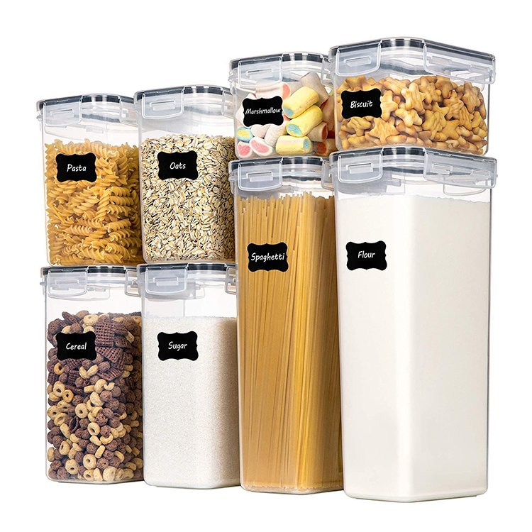 Amaz Best Seller Different Capacity 7 Pack Sets Plastic PP Sealed Cans Kitchen Storage Box Transparent Food Container