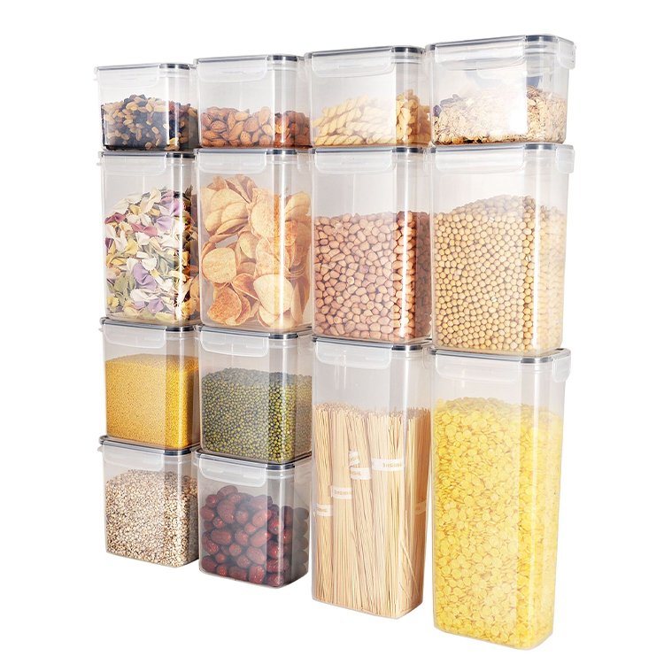 Amaz Best Seller Different Capacity 7 Pack Sets Plastic PP Sealed Cans Kitchen Storage Box Transparent Food Container