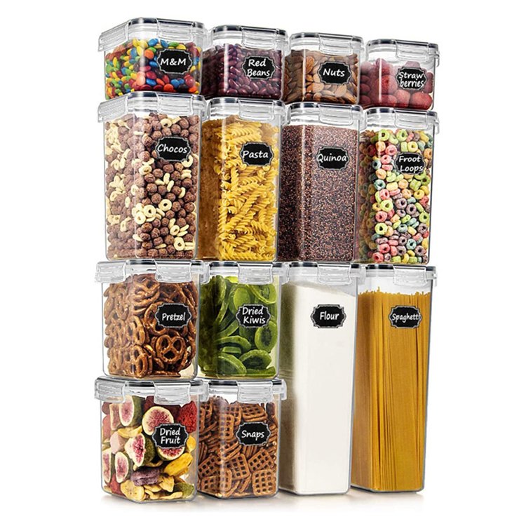 Amaz Best Seller Different Capacity 7 Pack Sets Plastic PP Sealed Cans Kitchen Storage Box Transparent Food Container