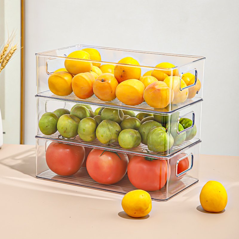 Factory direct saling storage boxes refrigerator container transparent storage rack for home storage
