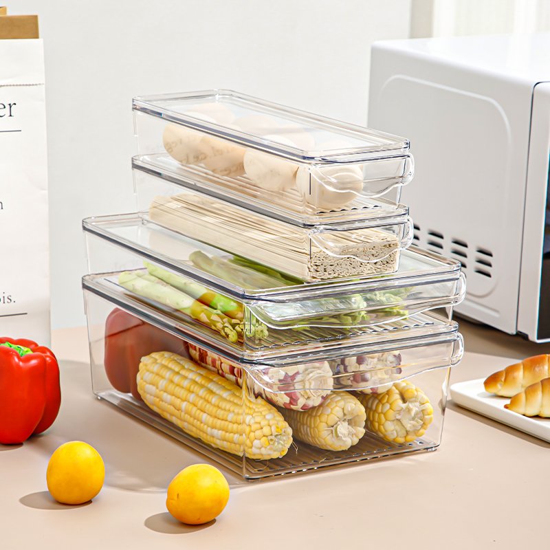 Factory direct saling storage boxes refrigerator container transparent storage rack for home storage