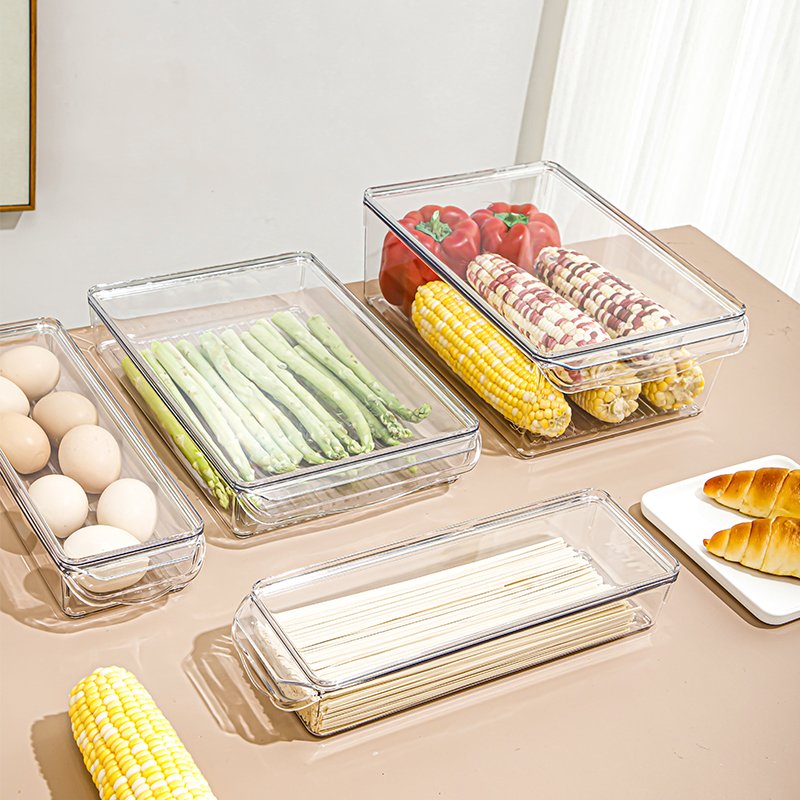 Factory direct saling storage boxes refrigerator container transparent storage rack for home storage