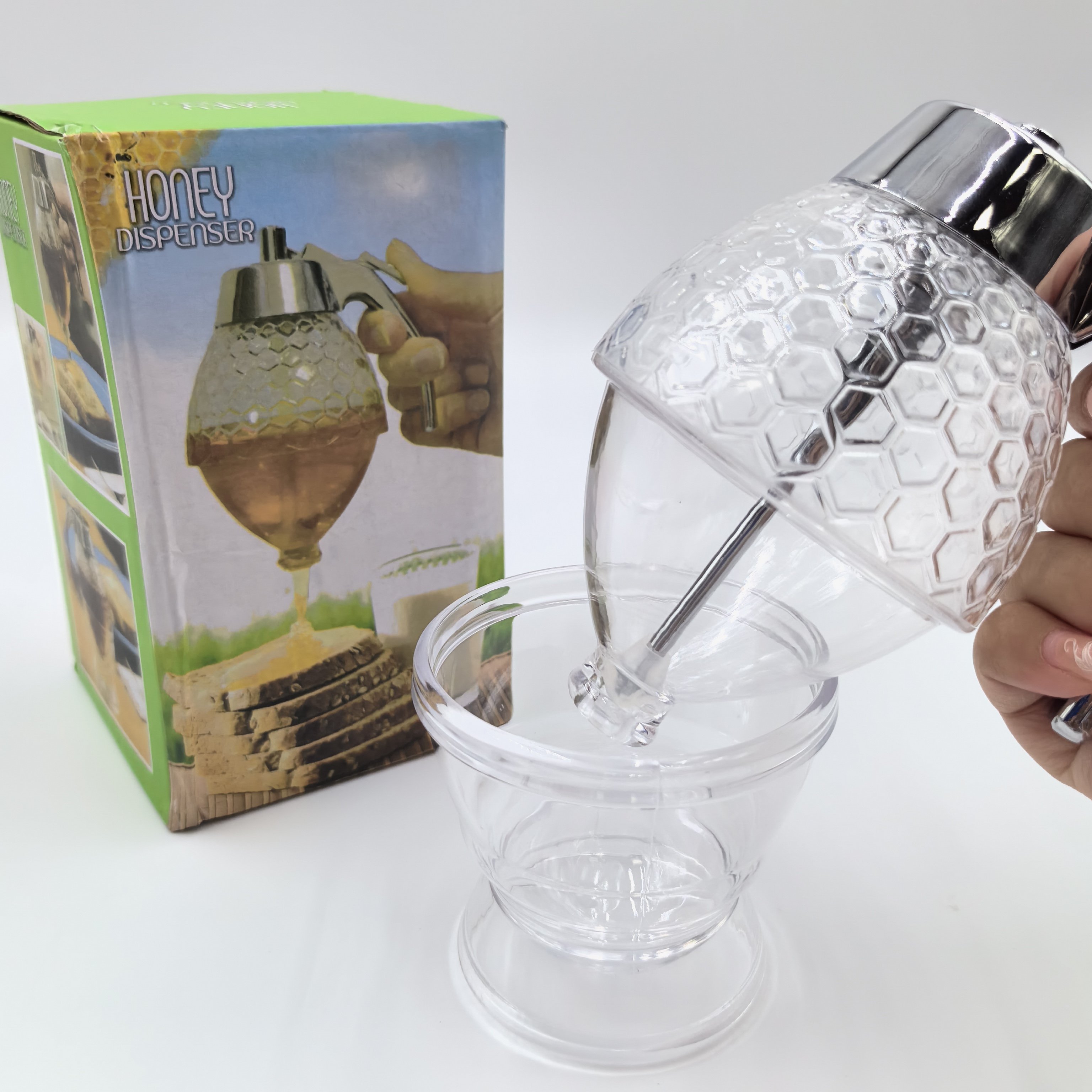 Dispenser Honey Drain Container Pot Anti-drip Beehoney Jar Bee Drip Kettle Cup Kitchen Honey Storage Accessories