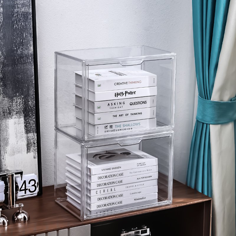 Clear Plastic Hobby Display Case Organizer Toys Collectibles Dustproof Protection Showcase Transparent storage box with magnet