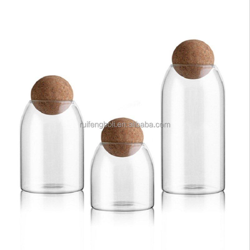 Modern Decorative Clear Cylinder Storage Container Glass Jar With Round Lid For Kitchen