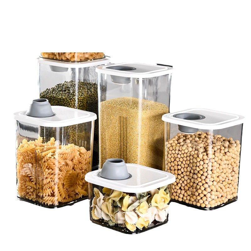Top Selling Transparent Large Rice Bin Storage Pasta Bin Jar Hot Sell Kitchen Dry Food Stack Storage Container