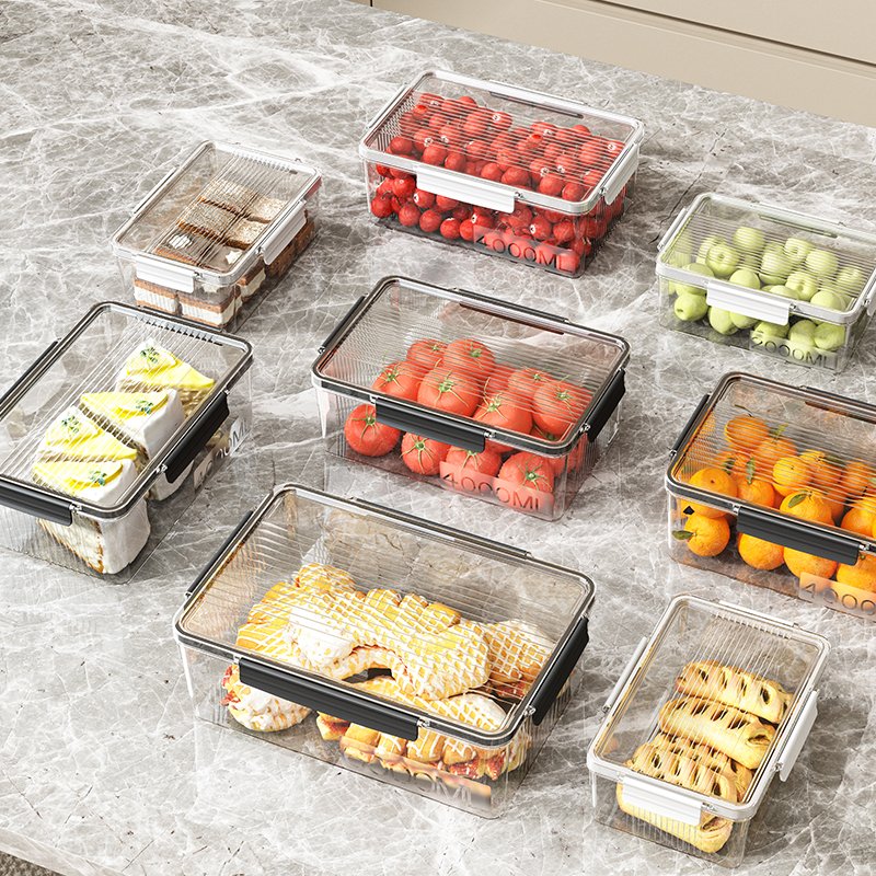 Crisper Food Grade Storage Box Refrigerator Suitable Bento Jar with Lid for Frozen Fruit & Lunches