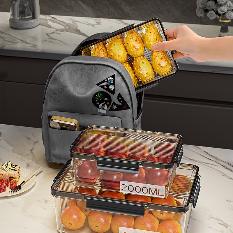Crisper Food Grade Storage Box Refrigerator Suitable Bento Jar with Lid for Frozen Fruit & Lunches