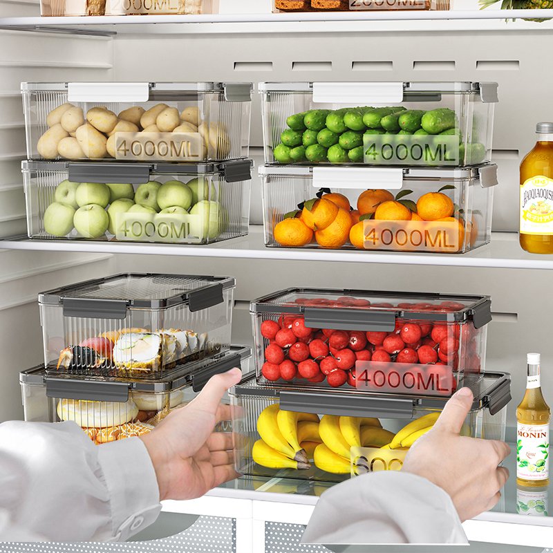 Crisper Food Grade Storage Box Refrigerator Suitable Bento Jar with Lid for Frozen Fruit & Lunches