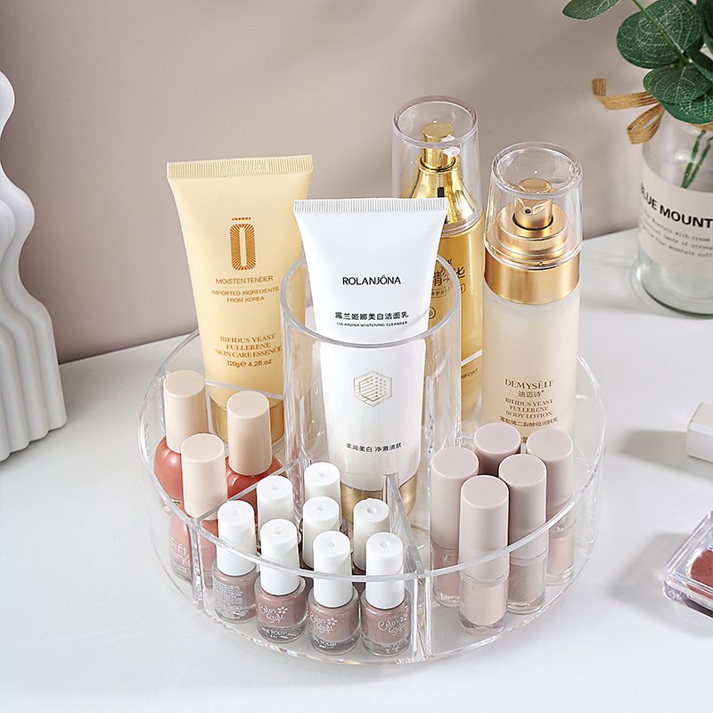 Factory Wholesale rotating storage box acrylic nail polish storage container transparent storage rack for living room