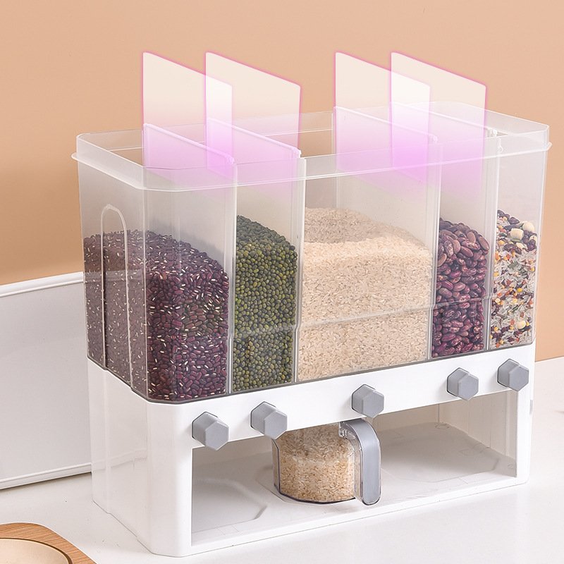 Cereal Storage Box Container Rice Dispenser For Kitchen Food Grain Dispenser Free With Measuring Cup