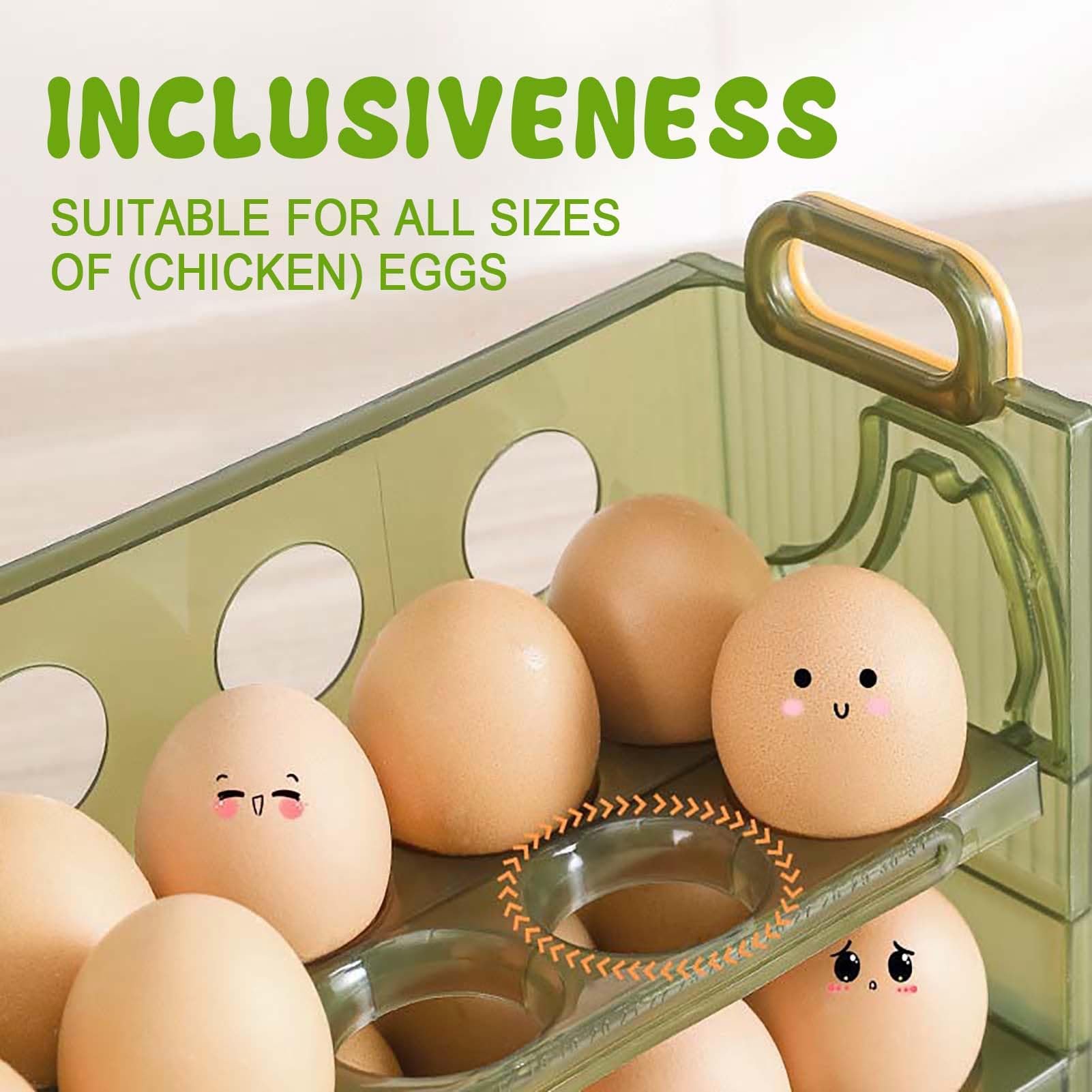 Refrigerator Organizer Food Containers Cartons Egg Tray Multi-layer Egg Rack Reversible Egg Refrigerator Storage Box