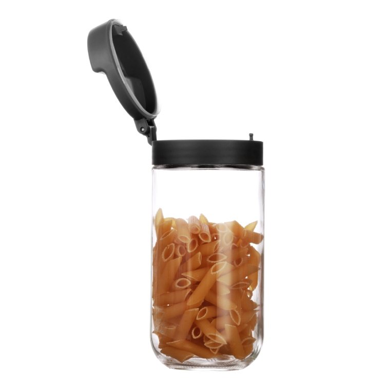 kitchen pop up lids glass airtight food storage container cereal jars organization set for kitchen pantry