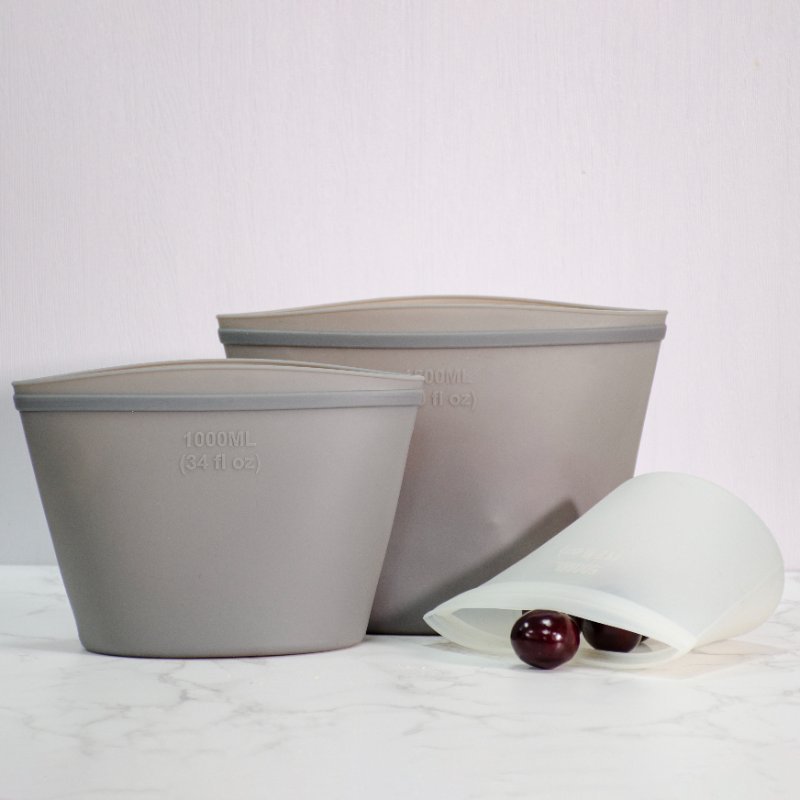 Reusable Silicone Food Storage Bags Freezer Dishwash Safe Airtight Silicone Fruit Vetegable Food Container
