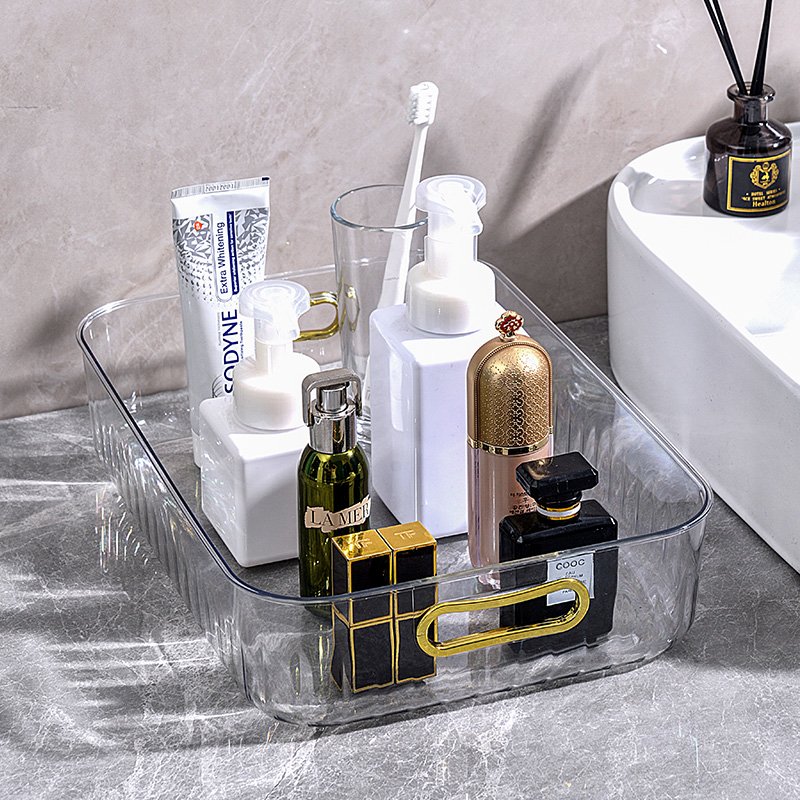 Bathroom storage containers plastic organizer bins acrylic storage box clear