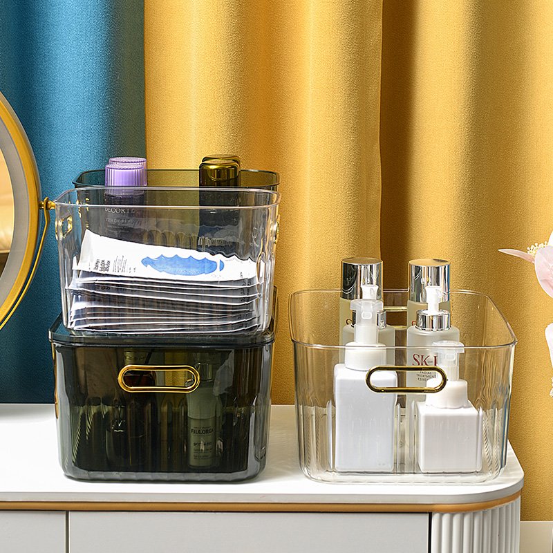 Bathroom storage containers plastic organizer bins acrylic storage box clear