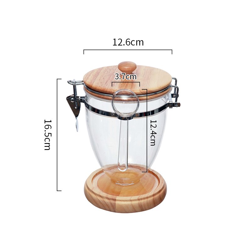900 ml Coffee Bean Jar 1100 ml Empty Acrylic Tea Jar 1300 ml Air-tight Canister Food Storage Jar with Spoon