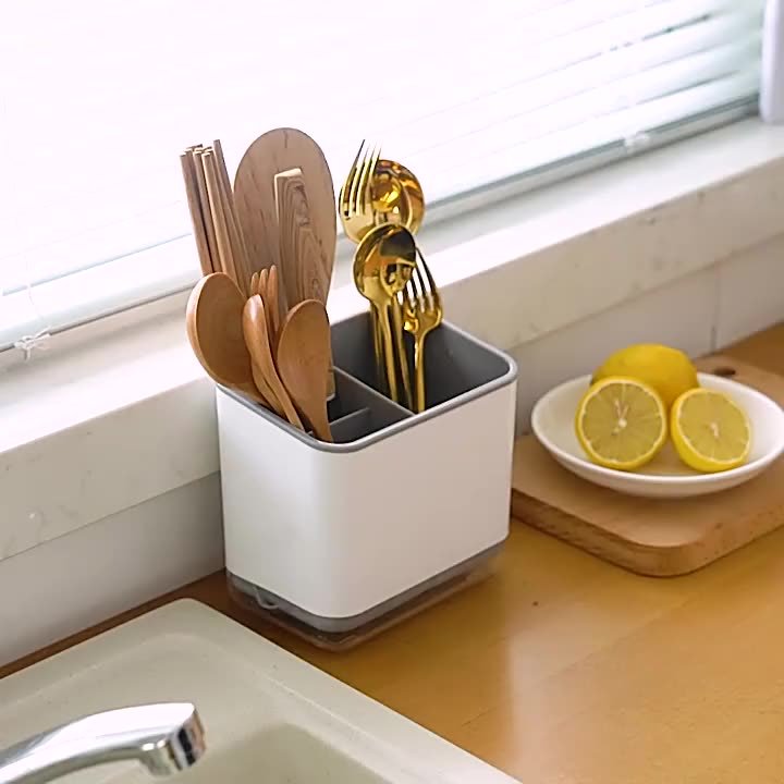 Utensil Holder Cutlery Drainer Sink Chopsticks Fork Drain Rack Basket Storage Holder