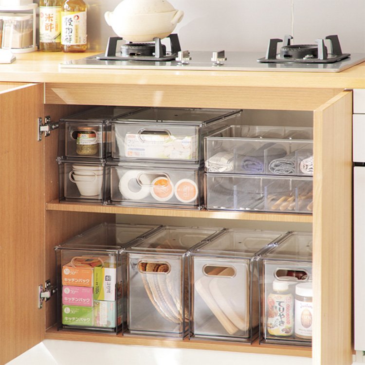 Drawer storage box 3L 6L9L set kitchen refrigerator fruit and vegetable desktop sorting storage box PET transparent